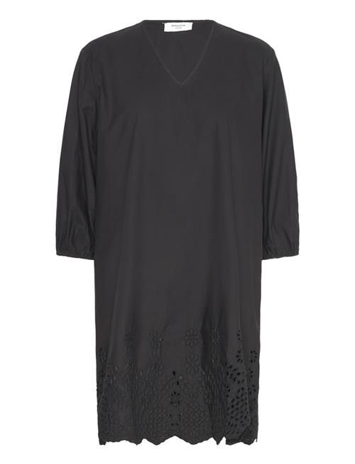 Cotton Dress W/ Embroidery Rosemunde Black