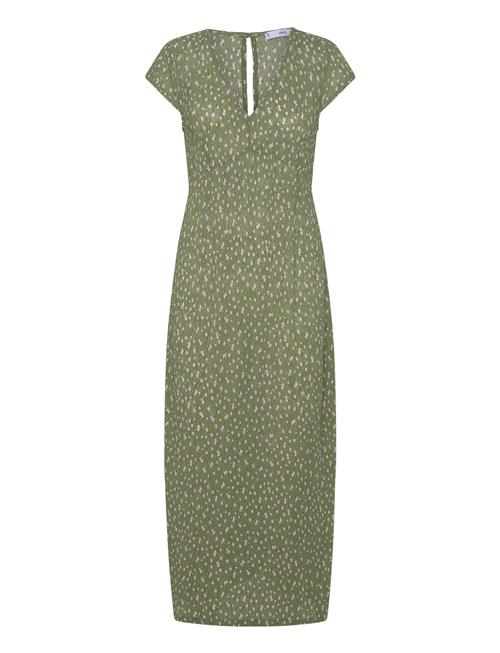 Mango Textured Printed Dress Mango Green