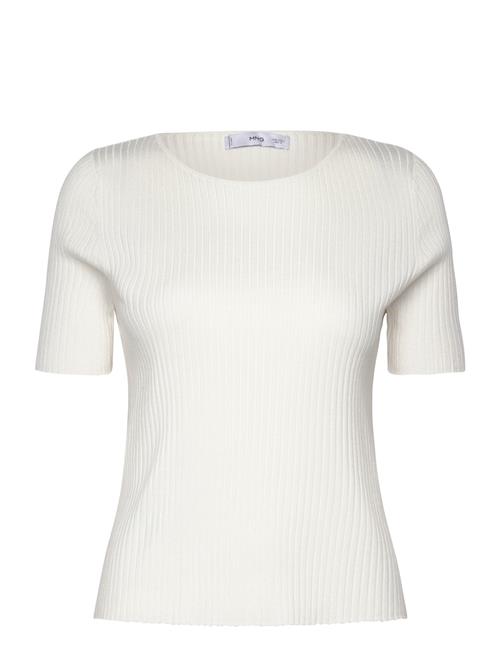 Se Mango Short-Sleeved Fine-Knit T-Shirt Mango Cream ved Booztlet