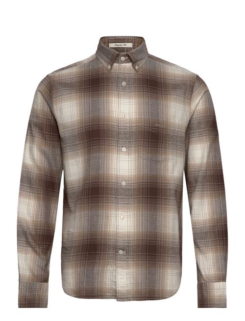 GANT Reg Ut Shadow Check Flannel Shirt GANT Brown