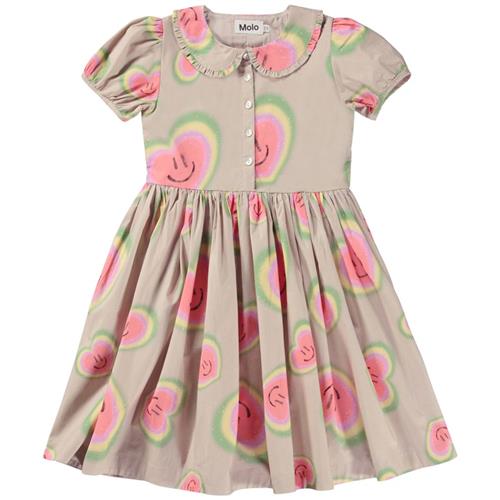 Se Molo GOTS Cady Kjole Aura Hearts | Beige | 158/164 cm ved Babyshop