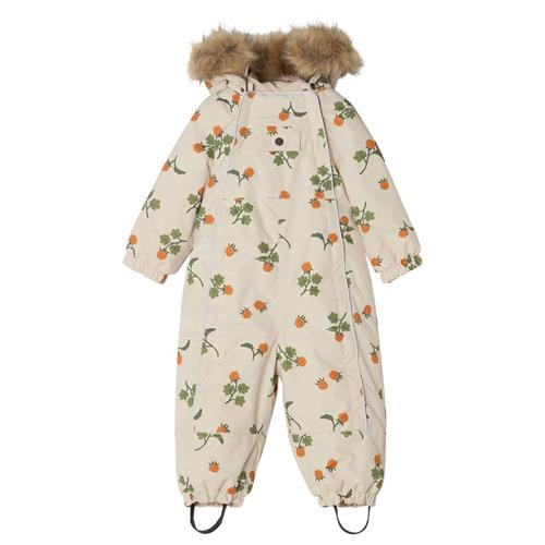 Se Kuling Val D'Isere Mønstret Flyverdragt Med Multebærer Foggy White | Hvid | 74 cm ved Babyshop