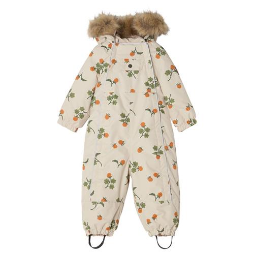 Se Kuling Val D'Isere Mønstret Flyverdragt Med Multebærer Foggy White 98 cm  Hvid  98 cm  Unisex ved Babyshop