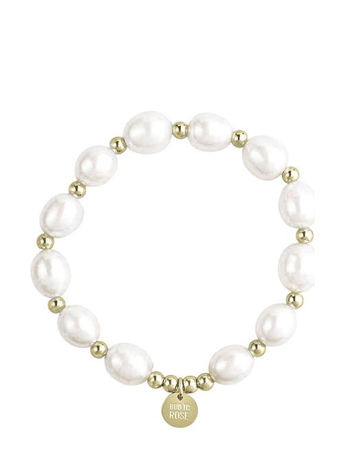 Pearl Elastic Bracelet Bud To Rose White