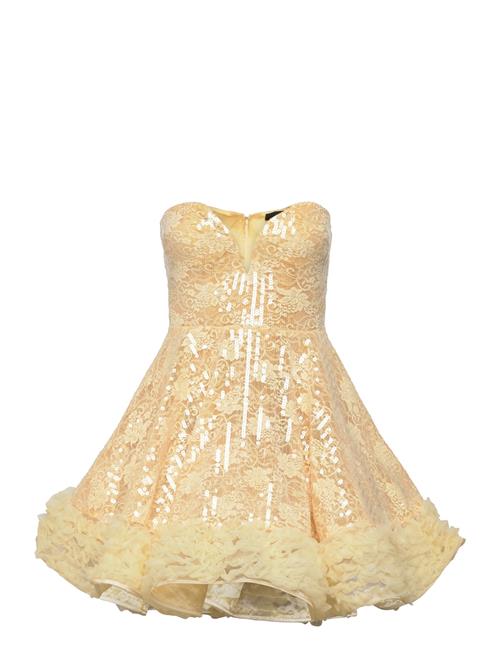 ROTATE Birger Christensen Sequins Mini Ruffle Dress ROTATE Birger Christensen Yellow