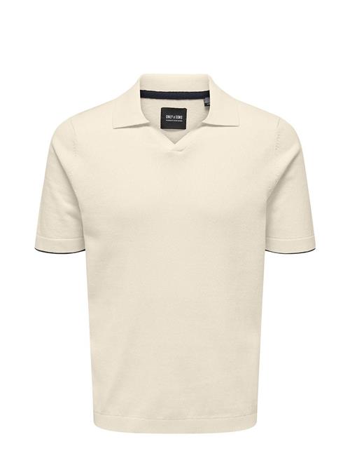 Se ONLY & SONS Onsdal Life Reg Ss 14 Resort Polo Knit ONLY & SONS Cream ved Booztlet