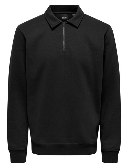 Se ONLY & SONS Onsceres 1/4 Zip Sweat Polo ONLY & SONS Black ved Booztlet