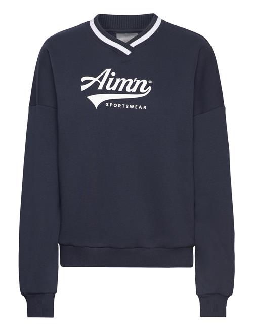 Se aim´n Pitch V-Neck Sweatshirt Aim´n Navy ved Booztlet