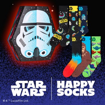 Happy socks Strømper 6P Star Wars Stormtrooper Gift Box Flerfarvet bomuld Str 36/40