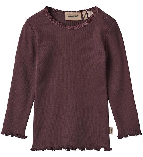 Se Wheat Bluse - Rib - Reese - Eggplant ved KidsWorld