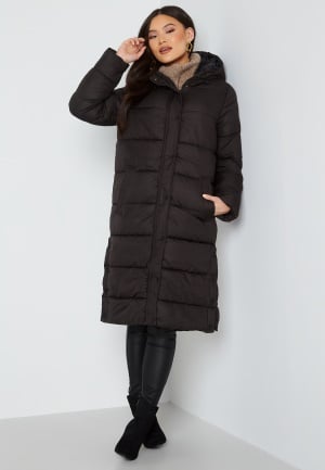 ONLY Cammie Long Quilted Coat Black S