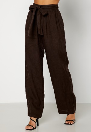 Bubbleroom Care Alyssa Loose Linen Pants Brown XS