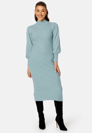 VILA Luciana L/S high neck knitt dress Tourmaline Detail:Me L