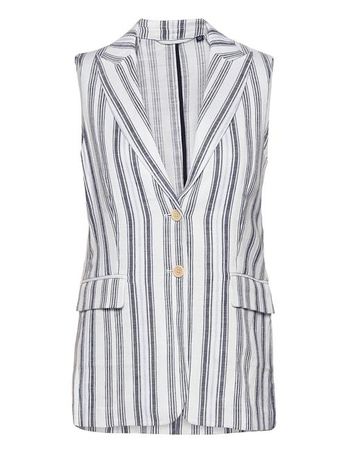 Se GANT O2. Stripe Sleeveless Blazer GANT White ved Booztlet