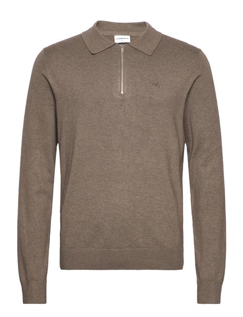 Lindbergh Ecovero L/S Zip Polo Lindbergh Brown