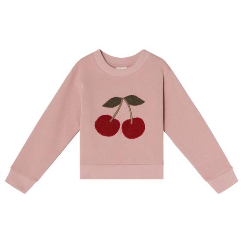 Se Kuling GOTS Heraklion Sweatshirt Woody Rose Cherry Appliqué | Lyserød | 86/92 cm ved Babyshop