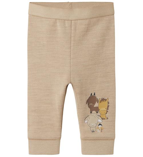 Se Name It Leggings - Uld/Bomuld - NbnWup - Pure Cashmere ved KidsWorld