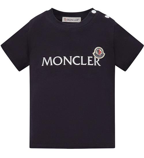 Moncler Moncler T-shirt - Medium Blue m. Hvid