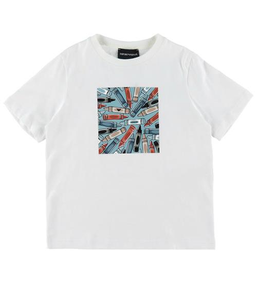 Se Emporio Armani Emporio Armani T-shirt - Hvid m. Farver ved KidsWorld