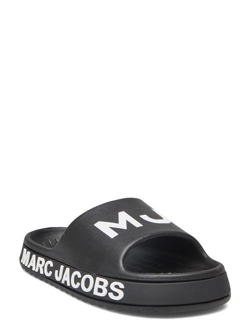 Se Little Marc Jacobs Aqua Slides Little Marc Jacobs Black ved Booztlet