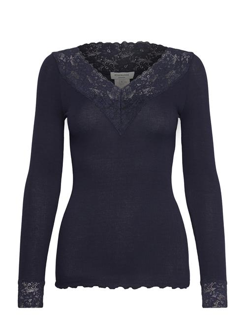 Se Rosemunde Organic T-Shirt W/ Lace Rosemunde Navy ved Booztlet