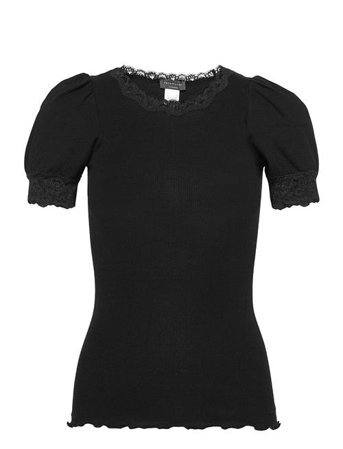 Organic T-Shirt W/ Lace Rosemunde Black