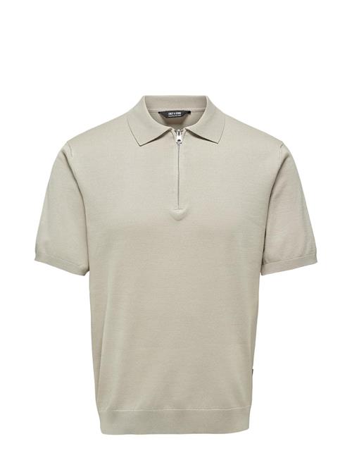 ONLY & SONS Onswyler Life Reg 14 Ss Zip Polo Knit ONLY & SONS Cream