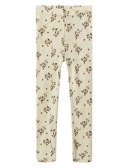 Se Lil'Atelier Nmfnimo Slim Leggings Aop Lil Lil'Atelier Cream ved Booztlet