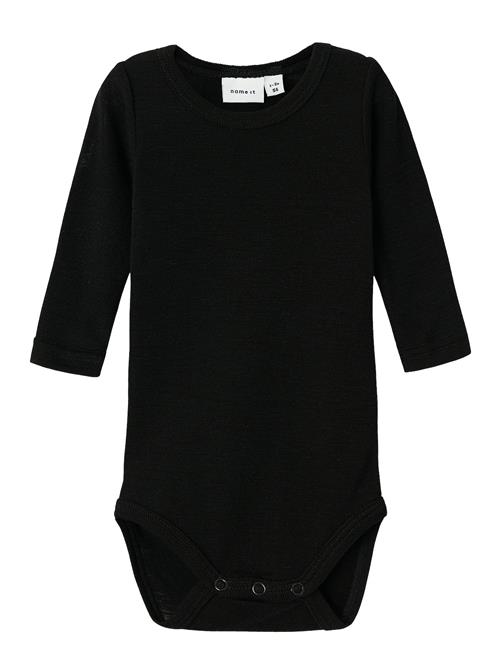 name it Nbmwang Wool Rib Ls Body Name It Black