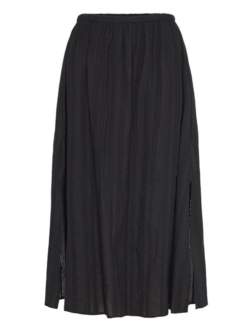 Malina Tamara Embroidered Cotton Midi Skirt Malina Black