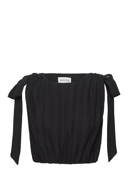 Malina Kala Embroidered Cotton Cropped Top Malina Black