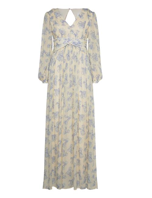 Malina Gemma V-Neck Chiffon Maxi Dress Malina Blue