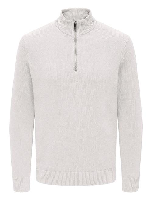 Se ONLY & SONS Onsfabian Life Reg 7 Half Zip Knit ONLY & SONS White ved Booztlet