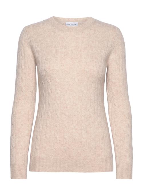 Se Davida Cashmere O-Neck Cable Sweater Davida Cashmere Beige ved Booztlet