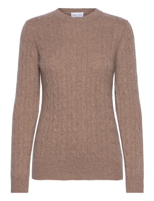 Davida Cashmere O-Neck Cable Sweater Davida Cashmere Beige