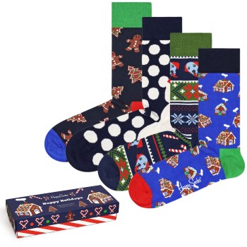 Se Happy socks Strømper 4P Gingerbread Cookies Gift Box Flerfarvet bomuld Str 36/40 ved Timarco