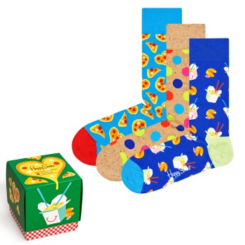 Happy socks Strømper 3P Pizza Love Sock Gift Box Flerfarvet bomuld Str 36/40