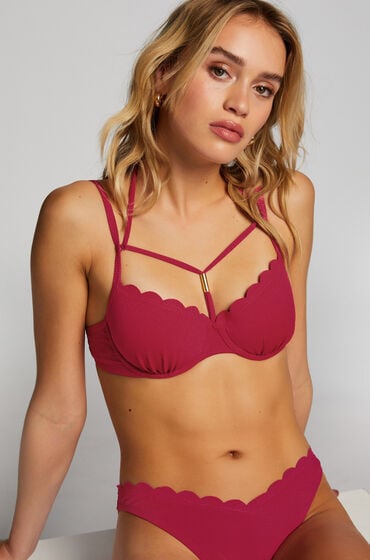 Hunkemöller Formstøbt bikinitop med bøjle Scallop pink