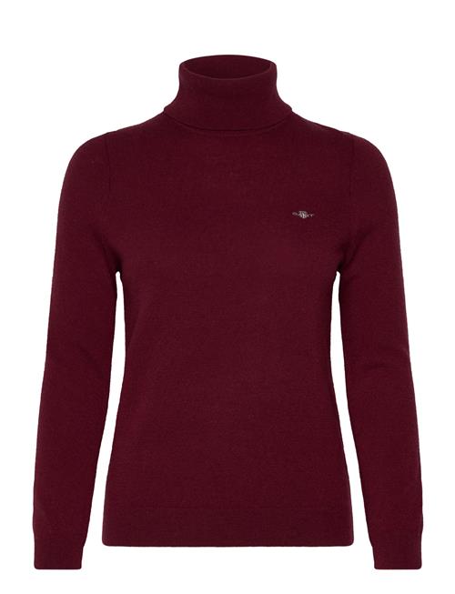 Se GANT Extrafine Lambswool Rollneck GANT Burgundy ved Booztlet