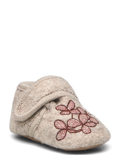 Se Melton Hortensia Wool Slippers Melton Beige ved Booztlet