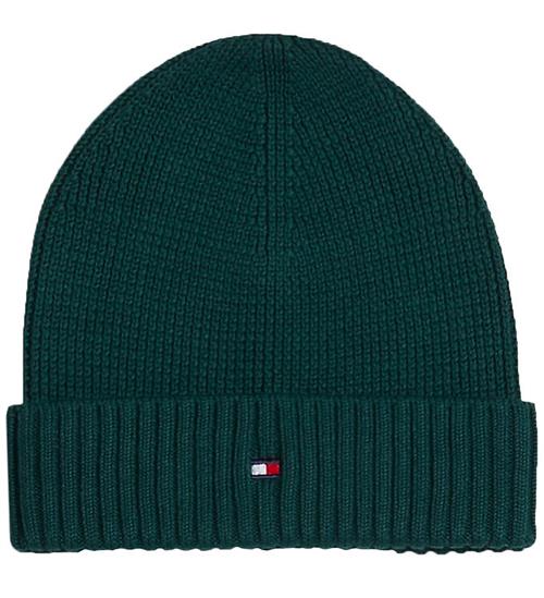 Se Tommy Hilfiger Hue - Strik - Small Flag Beanie - Ornamental Gree ved KidsWorld