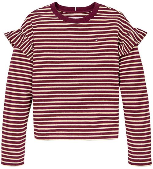 Se Tommy Hilfiger Bluse - Stripe - Deep Rouge Stripe ved KidsWorld