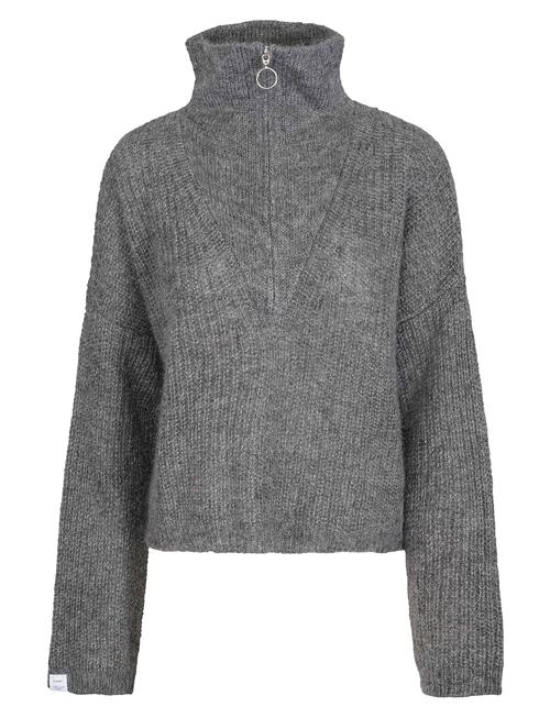 Once Untold Florie Zip Knit Sweater Once Untold Grey