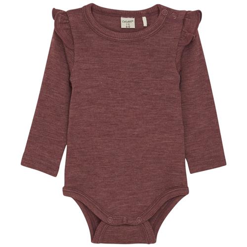 Se Celavi Uld-bodysuit Wild Ginger Melange | Rød | 70 cm ved Babyshop