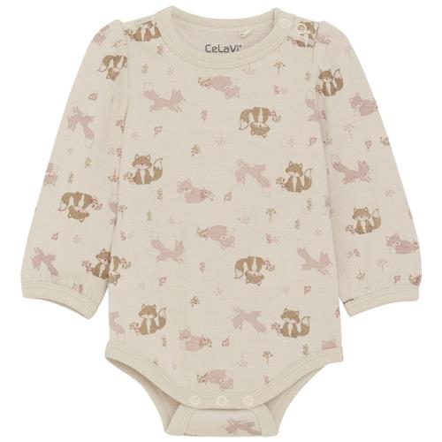 Celavi Mønstret Babybody Starling | Beige | 70 cm