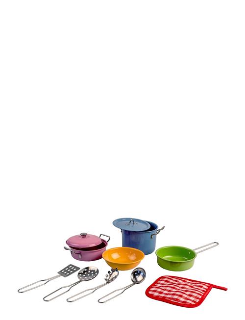 Cookware Set In Different Colors 11 Pcs Magni Toys Patterned