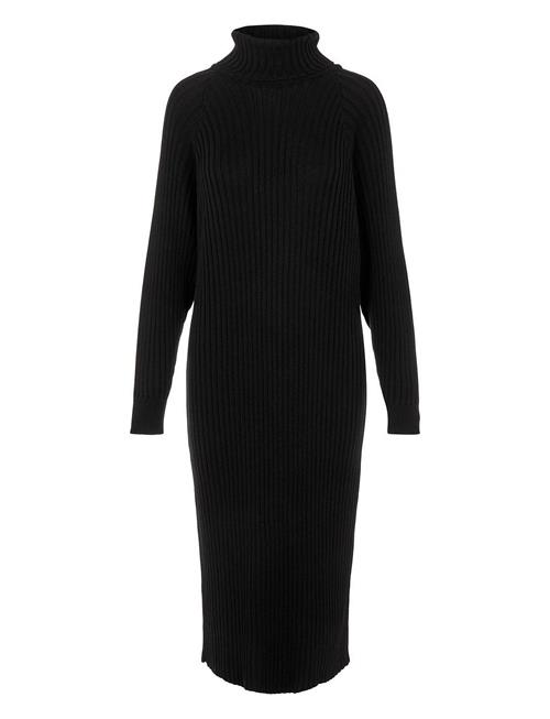 Yasmavi Knit Midi Rollneck Dress S. YAS Black
