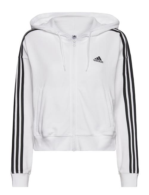 Se adidas Sportswear Essentials 3-Stripes French Terry Bomber Full-Zip Hoodie Adidas Sportswear White ved Booztlet