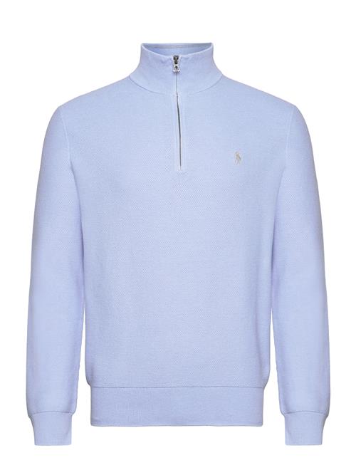 Se Polo Ralph Lauren Mesh-Knit Cotton Quarter-Zip Sweater Polo Ralph Lauren Blue ved Booztlet