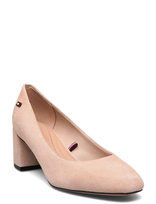 Th Suede Mid Heel Block Pump Tommy Hilfiger Pink